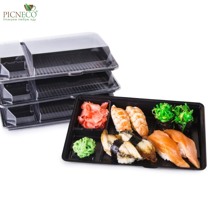 товар Контейнер 3-х секц [крышка] для суши PS, 220*148*40 мм, серия КД-011 PLK31920